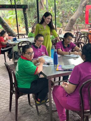 Shivani Pancholi Instagram - Spent the day at Om Creations Trust (@omcreations_trust) and honestly, nothing beats the happiness I felt here. 💛 Watching these incredibly talented kids pour their heart into every creation was so inspiring. Their creativity, joy, and warmth are truly unmatched.
@radhikekhanna Ma’am, you were so sweet and welcoming the way you nurture and guide them is just beautiful to witness. 💐 I left with my heart full, a huge smile, and a reminder that the simplest moments of love and art can be the most magical ✨🇮🇳