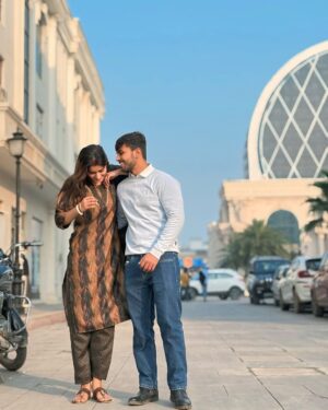 Shona Gupta Instagram - “i’m wearing the smile you gave me”♥️🫂🪬
@shonagupta1706 
.
.
.
#happycople #instagood #post #lovecouple #couplegoals #shona #instagood #viral