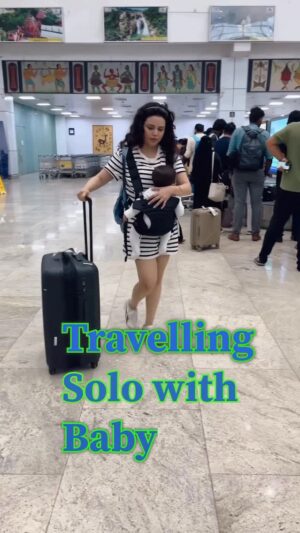 Shruti Kanwar Instagram - Yes, I was nervous traveling with my baby alone. Not because I can’t handle him, but because I worried what if he cries and people get disturbed? The truth is, no one wants a baby to calm down more than the mom herself. A smile, a little patience, or just knowing someone understands can make the journey so much lighter. 💙
#solomomtravel #travelgram #travelwithbaby