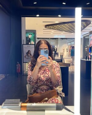 Simmy Goraya Instagram - It was a good day to buy a @dyson_india .
ABSOLUTE HONEST Review soonnn!! .✨.
.
Outfit: As always mom’s and as always we got it stitched✨
.