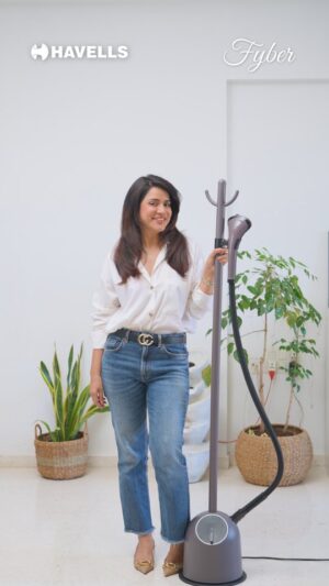Simple Kaul Instagram - It was almost a fashion emergency😅 But guess who came to the rescue?💁‍♀ My Havells Fyber Garment Steamer- ready in just 35 seconds, smooth on every fabric, and stylish enough to match my vibe!

Order yours today- Link in Bio

#Havells #HavellsHomeAppliances #HavellsFyber #HavellsGarmentSteamer