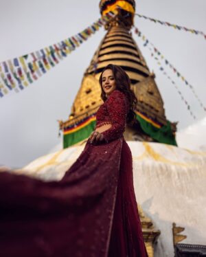Simran Pant Instagram - “Where heritage meets haute couture. Bold in wine, radiant in spirit.”
Muse @_simranpant
Dress by @yasarbytenisha
Mua @shhwetakju
Hair @hairnmakeupby_pratima
Jewelry partner @shagoonjewellers
Visual team @uddibaba @neesphotography @_skdgin_ @jii_patrick