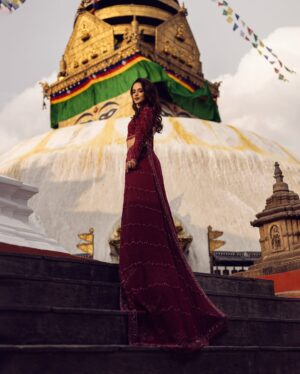 Simran Pant Instagram - “Where heritage meets haute couture. Bold in wine, radiant in spirit.”
Muse @_simranpant
Dress by @yasarbytenisha
Mua @shhwetakju
Hair @hairnmakeupby_pratima
Jewelry partner @shagoonjewellers
Visual team @uddibaba @neesphotography @_skdgin_ @jii_patrick