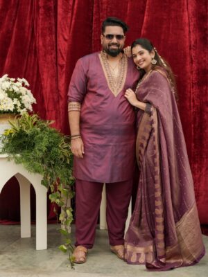 Sonal Monteiro Instagram - All mine ❤️🧿 @tharunsudhir 😘

Wearing @arulaa_by_rashmianooprao
Clicked by @vsphotography_official_

#sonalmonteiro #tharunsudhir #tharunsonaltakeok #anushreewedding