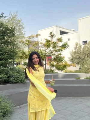 Sonam Pirani Instagram - Butter yellow farsi salwar suit goes with my matcha ā¤ļøā¤ļø
#butteryellow #sunset #matcha #farsisalwar #butter