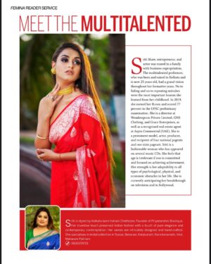 Sriti Shaw Instagram - Thank you So much @feminamagazine for the great article for the month of July 2022 which got published nationwide in all stands .. What an honour..❤️❤️tysm for all your love and support @s.724m @priyadarshiniboutique1 @indranichatterjeedas ❤️❤️🤩🤩🤩💯