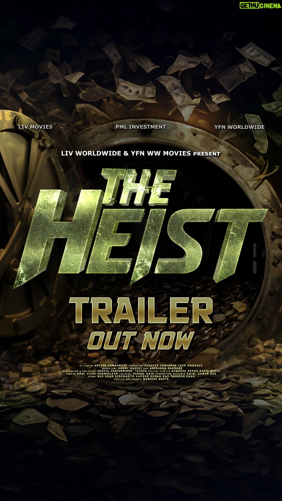 Suman Rao - 6.7K Likes - The perfect crime doesn’t exist... until now. Get ready for ‘The Heist’
#TheHeistTrailer Out Now!

#TheHeist releasing in cinemas on 19th July
Produced by: Farheen Vencapah & Yash Modhave
Directed by: Aditya Aawaandhe 
Creative: Apoorva Verma, Kapil Bisht 

Starring: 
@imnadsham @sumanratanrao
@nandiniguptaa13 @siddhanthkapoor @tasneemkhannn
#TheHeistMovie #TheHeist