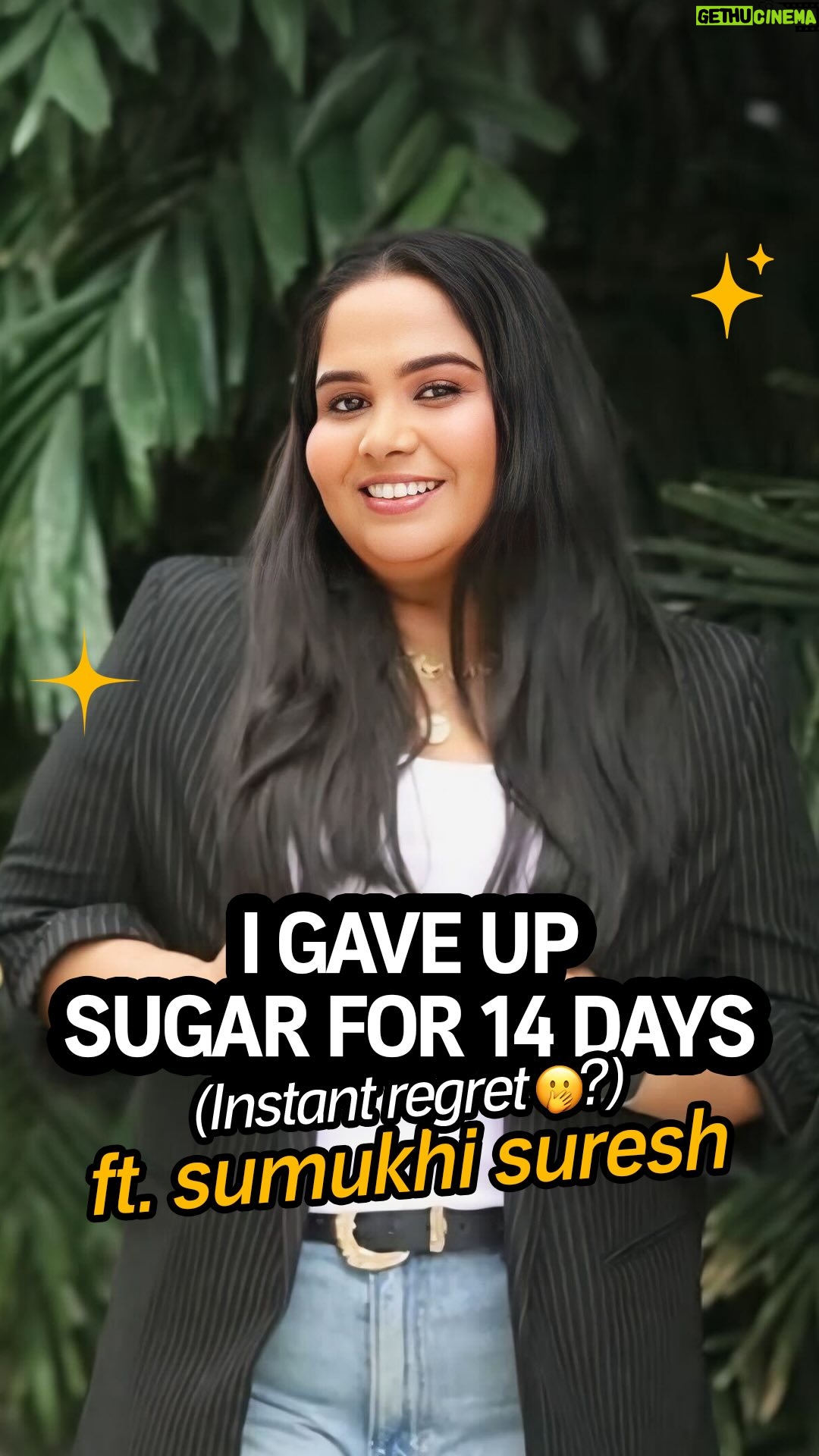 Sumukhi Suresh - 10.7K Likes - I QUIT

sugar for two weeks because spiraling is my forte. Did no sugar make me… salty? 🥲 Should I give it up forever? 

Documented it to make Amma proud (she isn’t) and your viewing pleasure (pleasure is pain)

#Ad #sugar #health #detox