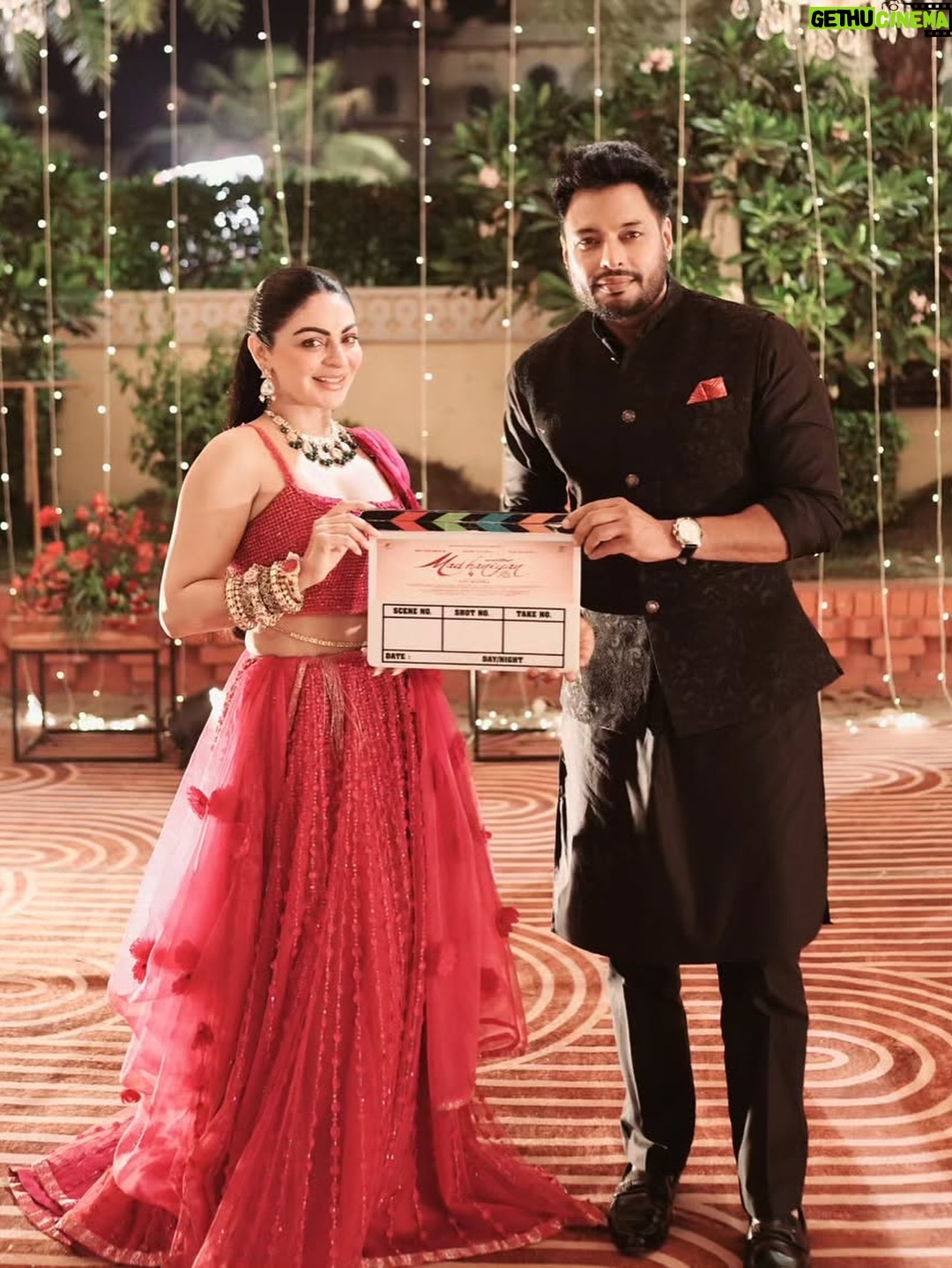 Sunaina Khera - 3.5K Likes - Directly from the sets of Madhaniyan, Neeru Bajwa in our pink 3D flower lehenga🥹🩷