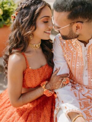 Sunaina Khera Instagram - Ravina, a Sunaina Khera bride🍊🧡
Photographed by @amritphotography ✨