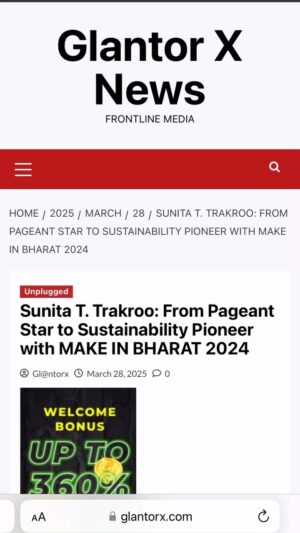 Sunita Trakroo Instagram - Grateful🙏 and totally privileged💐for this honour and recognition

Journey starts👏🌍

@business.standard 
@glantor.x 
@makeinbharat2024