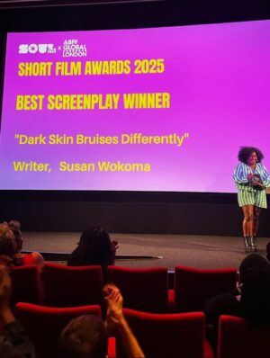 Susan Wokoma Instagram - Was going to wait and share this news once official photos started circulating but - full transparency - I’ve been spent today doom scrolling and watching all the far right Nazi uprisings all over the world has put me in an all too frequent state of fear and numbness.
I’m really scared.
Which is why celebrations like @s.o.u.l.fest and @americanblackfilmfestival are actually more vital than ever before.
Despite all the challenges and fears we as black people face, there we were last night, daring to dream, write, create and share our stories. Literally ancient tings.
Thank you @1yarei @akuatbbgyamfi @weareparable and @americanblackfilmfestival for giving us the space to be artists. To be soft as well as strong and all the exciting complexities within that that makes great films.
I wrote this script in 2 days for the little complex odd girl who was so so misunderstood. I will always write for you.
Congratulations to all the nominees and winners. I don’t actually know if I’ll be ok but I know I’m not alone.
:
:
:
:
:
:
:
:
:
#soulfilmfestival #shortfilm #britishfilm #femalefilmmakers #firsttimefilmmaker #film #filmfestivals #blackfilmmakers #blackbritishfilmmakers #soulfilmfest #britishblacklist #weareparable #abffglobal