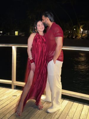 Tanika chawla Instagram - Together is our favourite destination ❤️
My outfit @soluxe.couture
His outfit @coords_company
..
#1st anniversary #travelootd #maldives