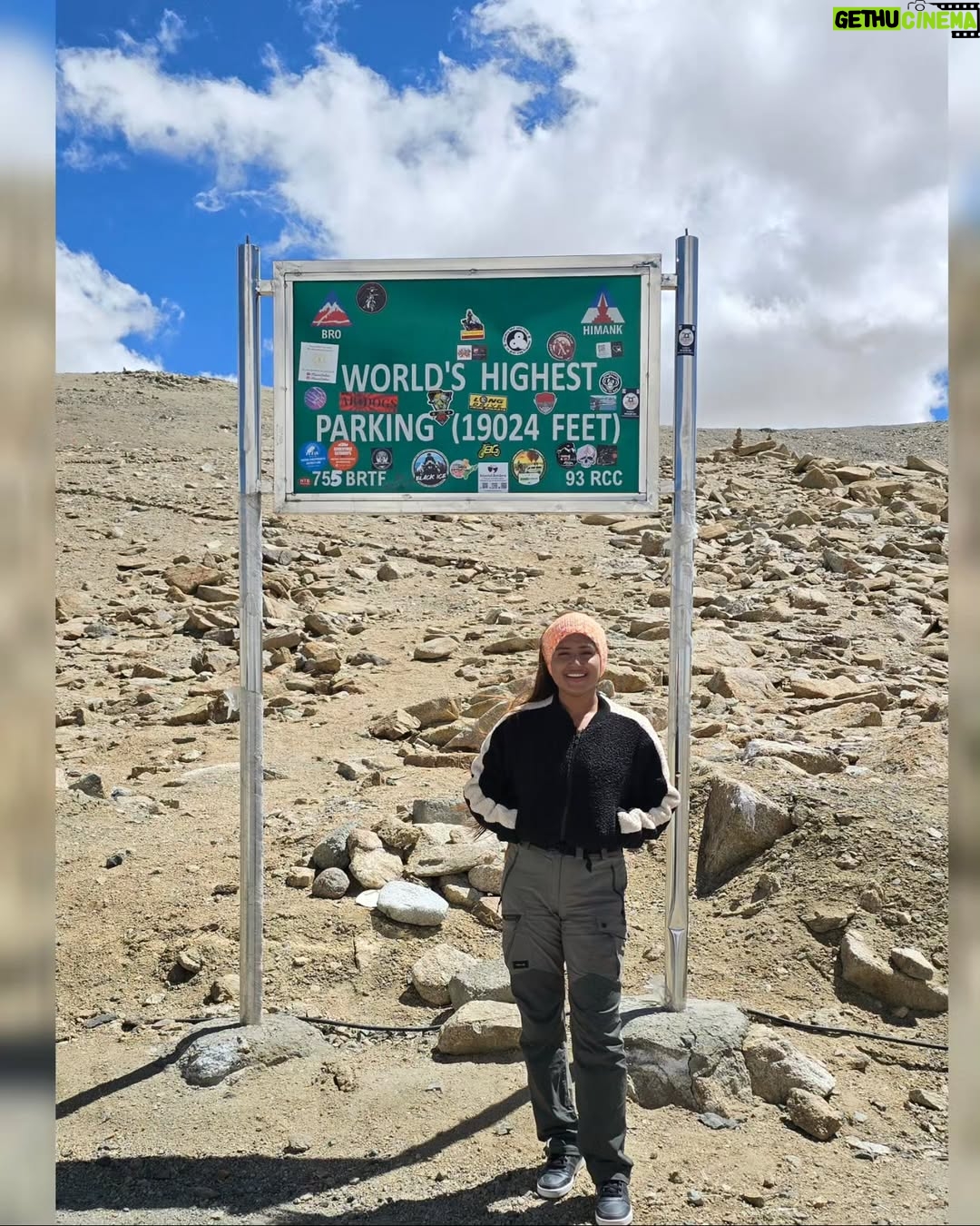 Tanya Jaiswal - 414 Likes - At an elevation of 19,024 feet - 5799m #umlingLapass The world's highest motorable road....Marking off the another bucket list thing ✌️✌️#himalayanrange #ladakh