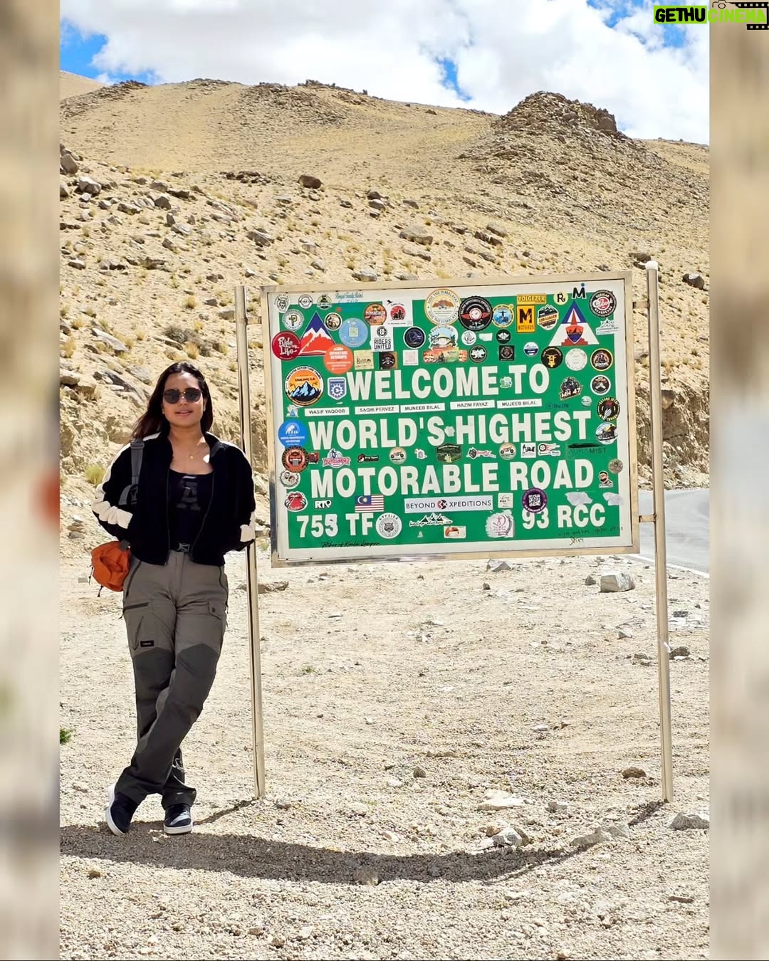 Tanya Jaiswal - 414 Likes - At an elevation of 19,024 feet - 5799m #umlingLapass The world's highest motorable road....Marking off the another bucket list thing ✌️✌️#himalayanrange #ladakh