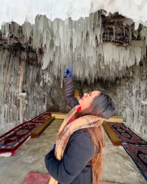 Tanya Jaiswal Instagram - The Frozen Lingti Waterfall (Mother Nature’s Masterpiece)📍 Spiti Valley