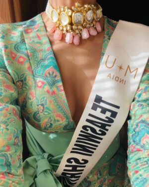 Tejaswini Shrivastava Instagram - Embracing cultural vibes in this stunning ethnic jumpsuit ✨
Feeling bold, beautiful, and connected to traditions. 

Wearing : @isshrabyishwari 
neck Choker by : @ranisabangles 

@missuniverseindiaorg @glamanandsupermodelindia @beautyhigh.in . #missuniverseindia2024