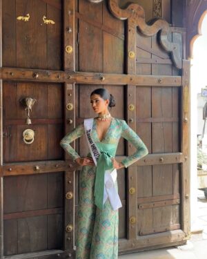 Tejaswini Shrivastava Instagram - Embracing cultural vibes in this stunning ethnic jumpsuit ✨
Feeling bold, beautiful, and connected to traditions. 

Wearing : @isshrabyishwari 
neck Choker by : @ranisabangles 

@missuniverseindiaorg @glamanandsupermodelindia @beautyhigh.in . #missuniverseindia2024