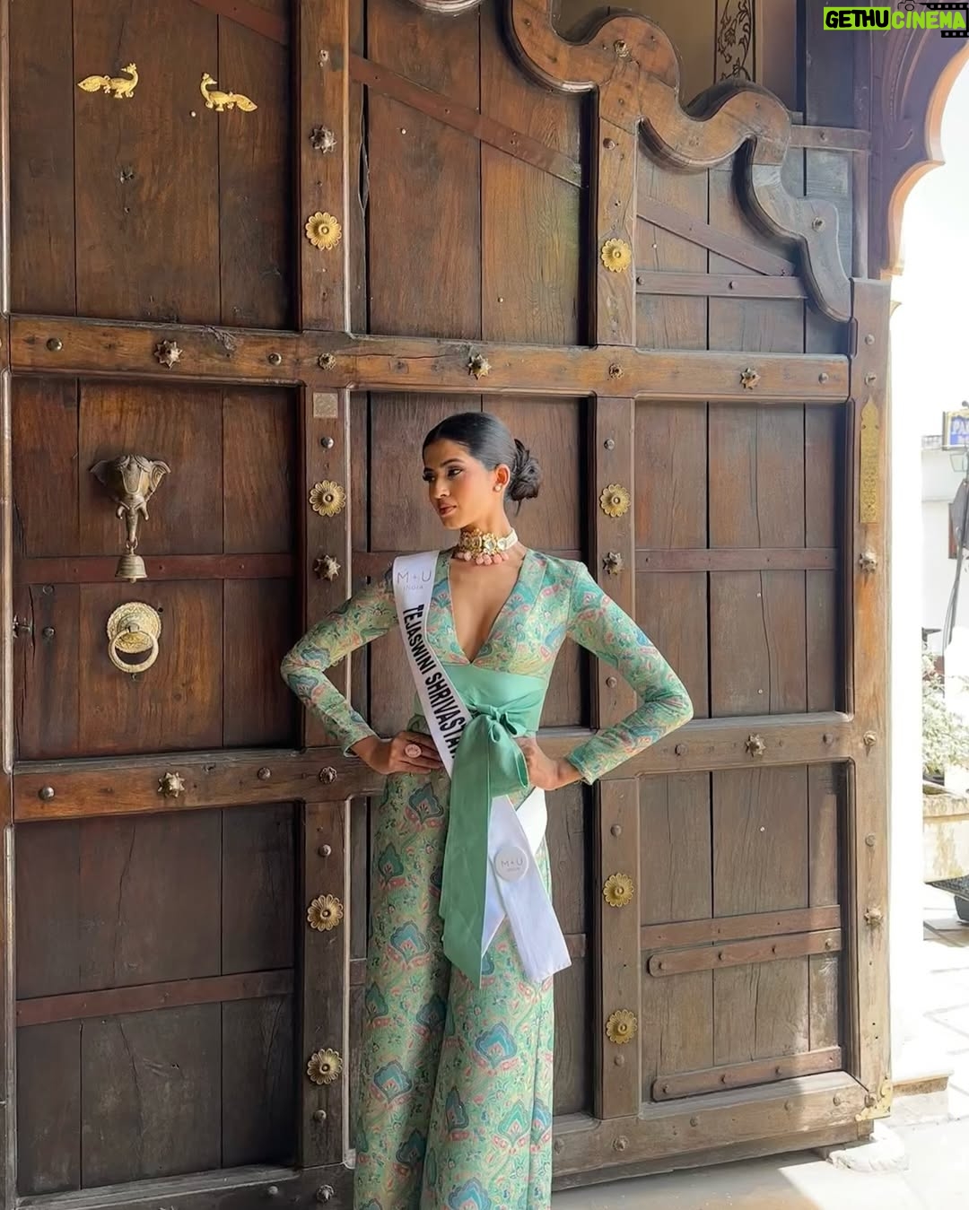 Tejaswini Shrivastava - 5.2K Likes - Embracing cultural vibes in this stunning ethnic jumpsuit ✨
Feeling bold, beautiful, and connected to traditions. 

Wearing : @isshrabyishwari 
neck Choker by : @ranisabangles 

@missuniverseindiaorg @glamanandsupermodelindia @beautyhigh.in . #missuniverseindia2024