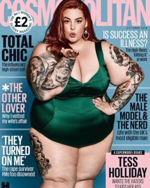 Tess Holliday Instagram - My @cosmopolitanuk cover has been nominated for Cover of the Year 🎉 This is the second time a cover I’ve been on has been nominated for cover of the year, yet the industry still tries to act like that fat bodies don’t deserve a place in fashion / mainstream media. I feel like we’re finally getting recognition tho, I mean @lizzobeeating on V Mag, no words 🔥💅🏽 We ain’t going no where, so get used to it. Link is in my bio to vote for my cover 🥰 Love you @farrahstorr & the team at Cosmo UK for not being afraid to take be bold! ✌🏻#effyourbeautystandards #ppaawards