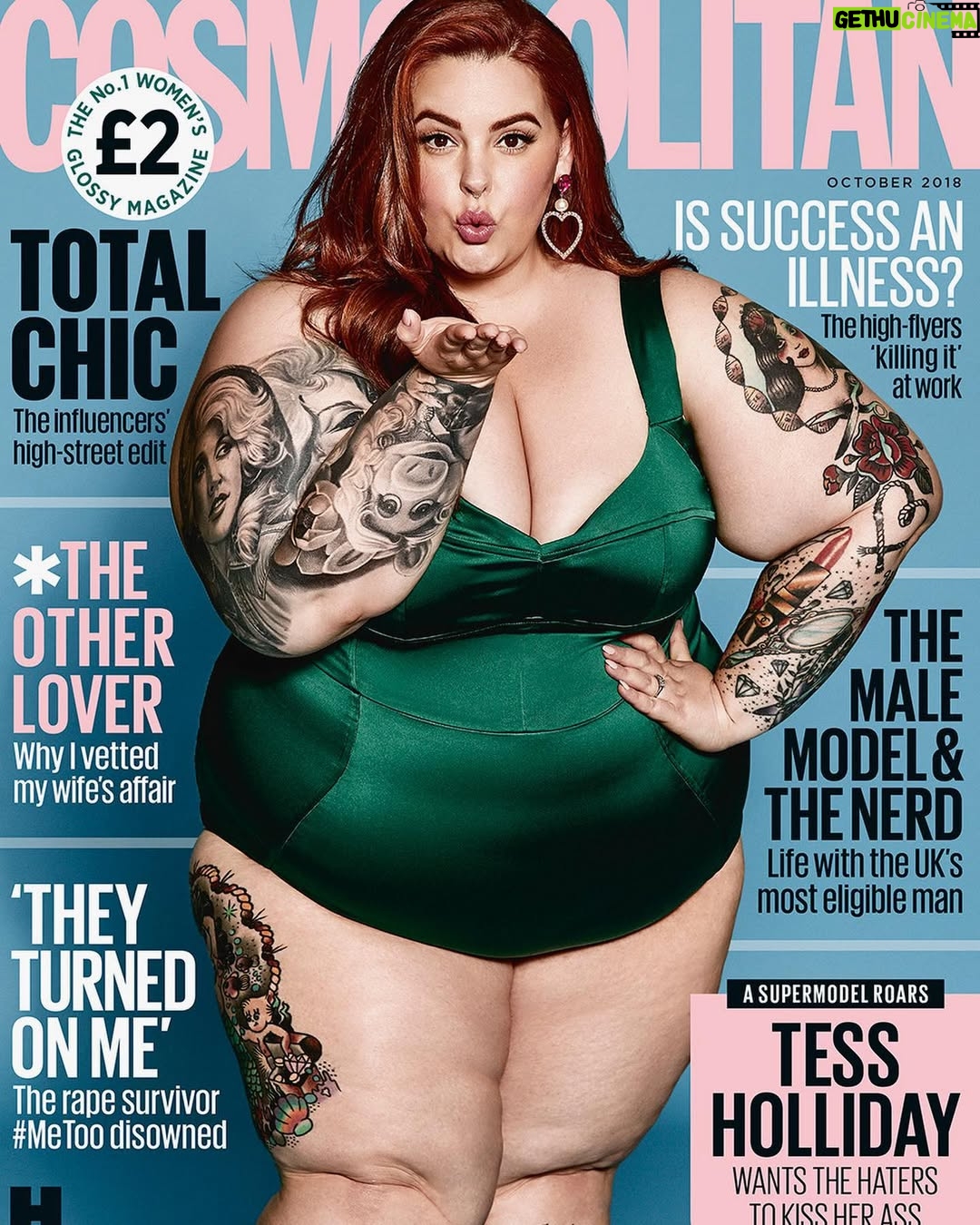 Tess Holliday - 50.3K Likes - My @cosmopolitanuk cover has been nominated for Cover of the Year 🎉 This is the second time a cover I’ve been on has been nominated for cover of the year, yet the industry still tries to act like that fat bodies don’t deserve a place in fashion / mainstream media. I feel like we’re finally getting recognition tho, I mean @lizzobeeating on V Mag, no words 🔥💅🏽 We ain’t going no where, so get used to it. Link is in my bio to vote for my cover 🥰 Love you @farrahstorr & the team at Cosmo UK for not being afraid to take be bold! ✌🏻#effyourbeautystandards #ppaawards
