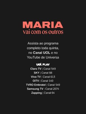 Thalma de Freitas Instagram - @mariaaribeiro foi com @thalma em um papo musical, leve e delicioso. Está imperdível!

Novos episódios de #MariaVaiComOutros estreiam toda quinta, às 22h, no Canal UOL ou no YT de Universa.

#MVCOOT5 #MariaVaiComOutros5T #Universa_UOL #CanalUOL #MariaRibeiro #ThalmaDeFreitas