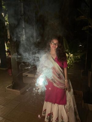 Tripti Dimri Instagram - Lights..love…and a little bit of magic..🌸Happy Diwali 🪔✨