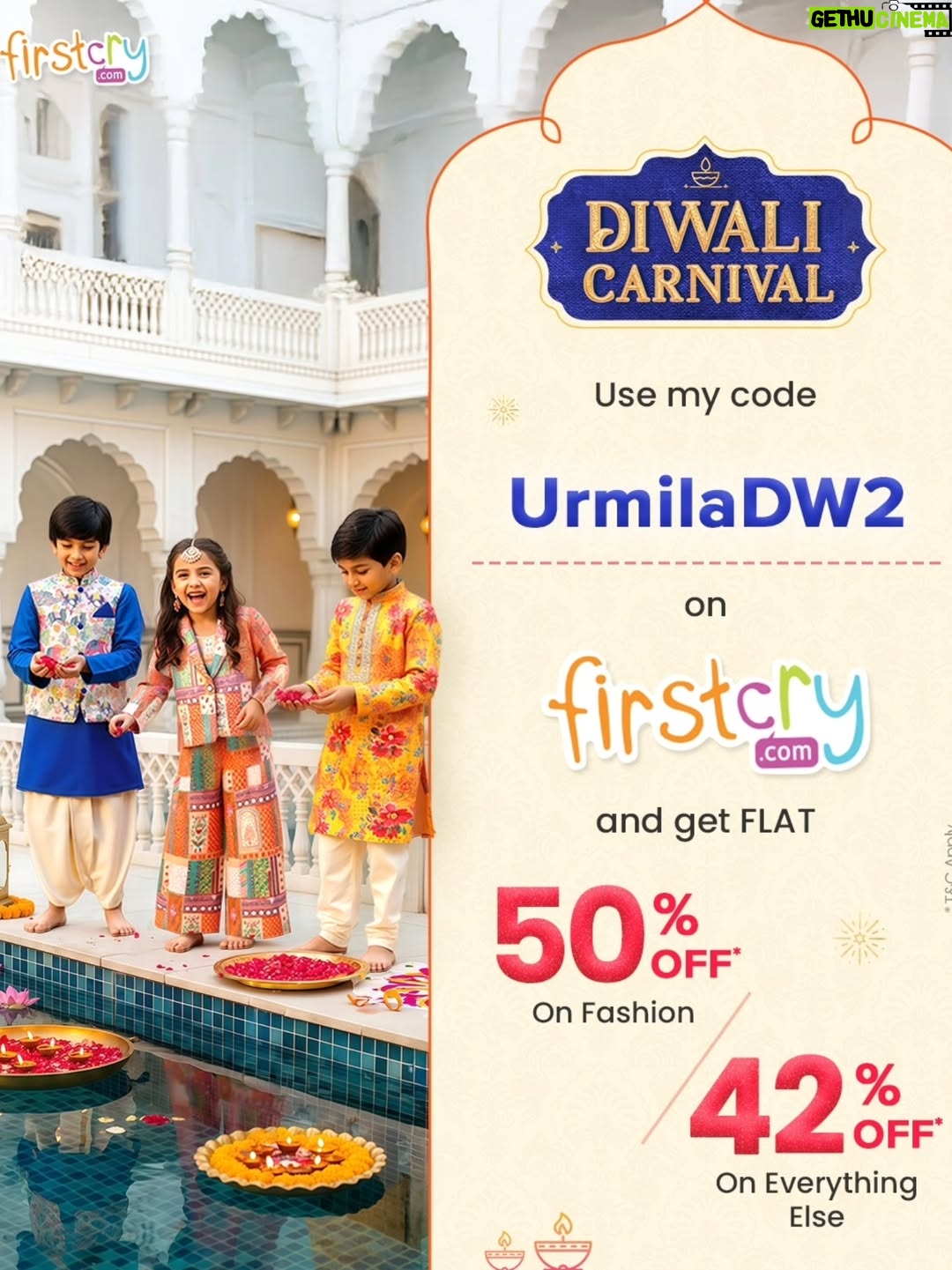 Urmilla Kothare - 28.6K Likes - #collaboration with @firstcryindia

Festivals get brighter when your little one dresses happier! 🌸💫
@firstcryindia has perfect outfits for kids for every celebration...

Their new Diwali collection has the perfect mix of Indian elegance and Western fun for kids.

From sizes to styles… they’ve thought of every child.
Dress up, click more pictures and celebrate beautifully! ❤️

✨And here’s something special for all you amazing moms — use my code UrmilaDW2 to get an exclusive discount on your next FirstCry purchase! 💫

#FirstCrywaliDiwali25 #FirstCrywaliDiwali #FirstCry #FussNowAtFirstcry #FirstCryFashion #FirstCryIndia #KidsFashion #FestiveLooksForKids #KidsFashionIndia #FestiveVibes #FeelingFestive #MomAndDaughterMoments #UrmillaKanetkar