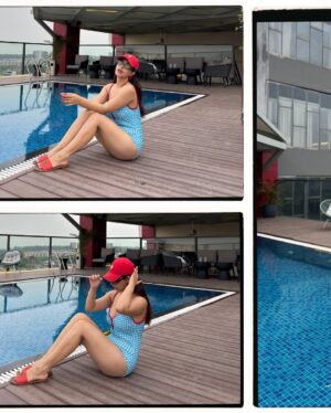 Vaishali Attri Instagram - Jalpari with zero swimming skills🧜🏻‍♀️🩵🫢

Swimwear- @savana
Comment for link 🔗

#poolday #swimwearfashion #monokini #theorchid #zirakpur #chandigarh #staycation