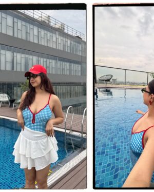 Vaishali Attri Instagram - Jalpari with zero swimming skills🧜🏻‍♀️🩵🫢

Swimwear- @savana
Comment for link 🔗

#poolday #swimwearfashion #monokini #theorchid #zirakpur #chandigarh #staycation