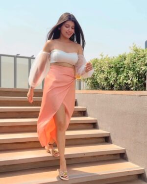 Vanshika Agarwal Instagram - Wrapped in velvet skies & gentle hues 🩵🤍