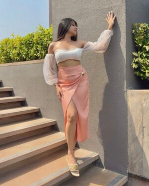 Vanshika Agarwal Instagram - Wrapped in velvet skies & gentle hues 🩵🤍
