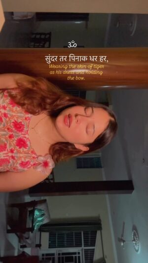Vasundhara Thakur Instagram - Chandrachooda🪷🧿🔱💗
this wasn’t my best , please excuse me 🥹( will try it again )
.
.
.
Shiv Parvati Kailash singing singers vasundharathakur Shivji Mahadev harharmahadev 
#fyp* #trendingreels #reelsinstagram
#reelitfeelit #reelitfeelit #reelforyoupage
#trend #audience #instagram #views
#coversong #shivaparvati #chandrachooda
#viral #chandrachooda #mahadev #parvati