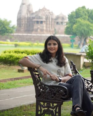 Vidushi Malpani Instagram - ✨ Exploring the timeless beauty of the Khajuraho Temples, where every intricate sculpture tells a story of ancient Indian culture and spirituality. These majestic works of art, carved with devotion and love, reflect the harmony between the divine and human, capturing the essence of life, love, and divinity. From the ornate temples to the detailed carvings, Khajuraho stands as a testament to India's rich artistic legacy. Truly, a marvel of history and culture preserved in stone! 🕌🗿🇮🇳 #KhajurahoTemples #AncientIndia #CulturalHeritage #IndianArt #TimelessBeauty #SpiritualityInStone