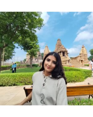 Vidushi Malpani Instagram - ✨ Exploring the timeless beauty of the Khajuraho Temples, where every intricate sculpture tells a story of ancient Indian culture and spirituality. These majestic works of art, carved with devotion and love, reflect the harmony between the divine and human, capturing the essence of life, love, and divinity. From the ornate temples to the detailed carvings, Khajuraho stands as a testament to India's rich artistic legacy. Truly, a marvel of history and culture preserved in stone! 🕌🗿🇮🇳 #KhajurahoTemples #AncientIndia #CulturalHeritage #IndianArt #TimelessBeauty #SpiritualityInStone