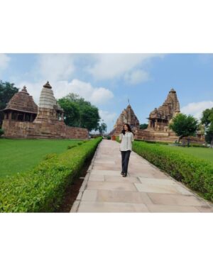 Vidushi Malpani Instagram - ✨ Exploring the timeless beauty of the Khajuraho Temples, where every intricate sculpture tells a story of ancient Indian culture and spirituality. These majestic works of art, carved with devotion and love, reflect the harmony between the divine and human, capturing the essence of life, love, and divinity. From the ornate temples to the detailed carvings, Khajuraho stands as a testament to India's rich artistic legacy. Truly, a marvel of history and culture preserved in stone! 🕌🗿🇮🇳 #KhajurahoTemples #AncientIndia #CulturalHeritage #IndianArt #TimelessBeauty #SpiritualityInStone