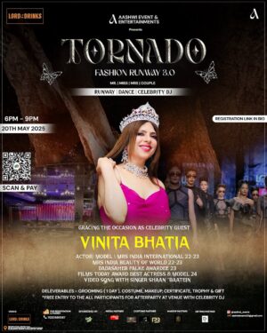 Vinita Bhatia Instagram - 🌟 MRS. VINITA BHATIA TO GRACE TORNADO FASHION RUNWAY 3.0! 🌪️👑
An epitome of grace, talent, and global recognition — Mrs. Vinita Bhatia, Actor & Model, will be adding unmatched glamour to the evening!
🏆 Mrs. India International 2022–2023
👑 Mrs. India Beauty of the World 2022–2023
🏅 Dadasaheb Phalke Awardee 2023
🎬 Films Today Award – Best Actress & Model 2024
🎵 Featured in music video “Baatein” with legendary singer Shaan
📍 Join us at
#TornadoFashionRunway3 on
📅 20th May 2025
📍 Lord of the Drinks, Ground Floor, Centro Mall, VIP Rd, Shankar Nagar, Ramdaspeth, Nagpur – 440002
🕕 Event Time: 6:00 PM to 9:00 PM
📢 Organized by: Ashwini Athawale
🎖️ Chief Guests: Mr. Sagar Nathani, Mr. Jaspal Makhija
🤝 Supporting Partner: Ms. Nidhi
👗 Costume Partner: Keep Clothing
🎥 Media Management: Animesh Uikey
💫 Presented by: Aashwi Event & Entertainments
Let the countdown to the #RampReady storm begin at #LordOfTheDrinksNagpur!
This is the #FashionRevolution2025 we’ve all been waiting for.
#VinitaBhatia #TornadoFashionRunway3 #AashwiEvents #NagpurEvents #FashionQueen
#Model #Fashion #Beauty #Fashionista #Beautiful #Instagram #glamour #beauty