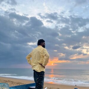 Vinoth Gana Instagram - Photo of the morning after completing the film shoot location kovalam beach ♥️