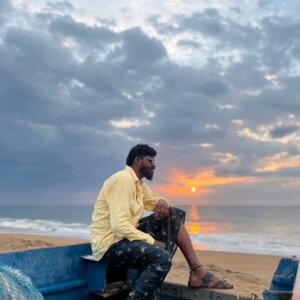 Vinoth Gana Instagram - Photo of the morning after completing the film shoot location kovalam beach ♥️