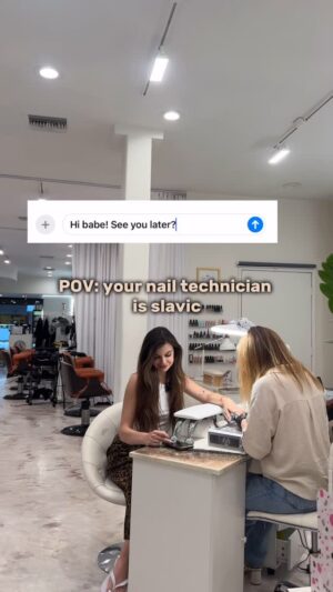 Yanina Mak Instagram - Do not mess with slavic nail technician !!! ❤️
And this blue french with glitter 🤤🤤🩵
#nails#slavic#russianmanicure #slavicgirl#bluenails#frenchnail #manicure#nailsidea#funny #tichhusband