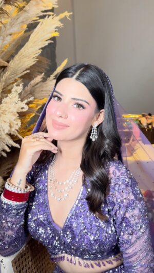 Yashika Anand Instagram - 💜💜 @makeupbykajalkdhall 
@hairstylebypoojadiwakar
@nilibarludhiana 

.
.
.

.

.

.

#trendingreels #explorepage #beautiful #blogger #video #reelsinstagram #viral #instagood #instafashion #instagram #cute #girl #punjabi  #brand #travel #couple #love #bride #wedding #trend