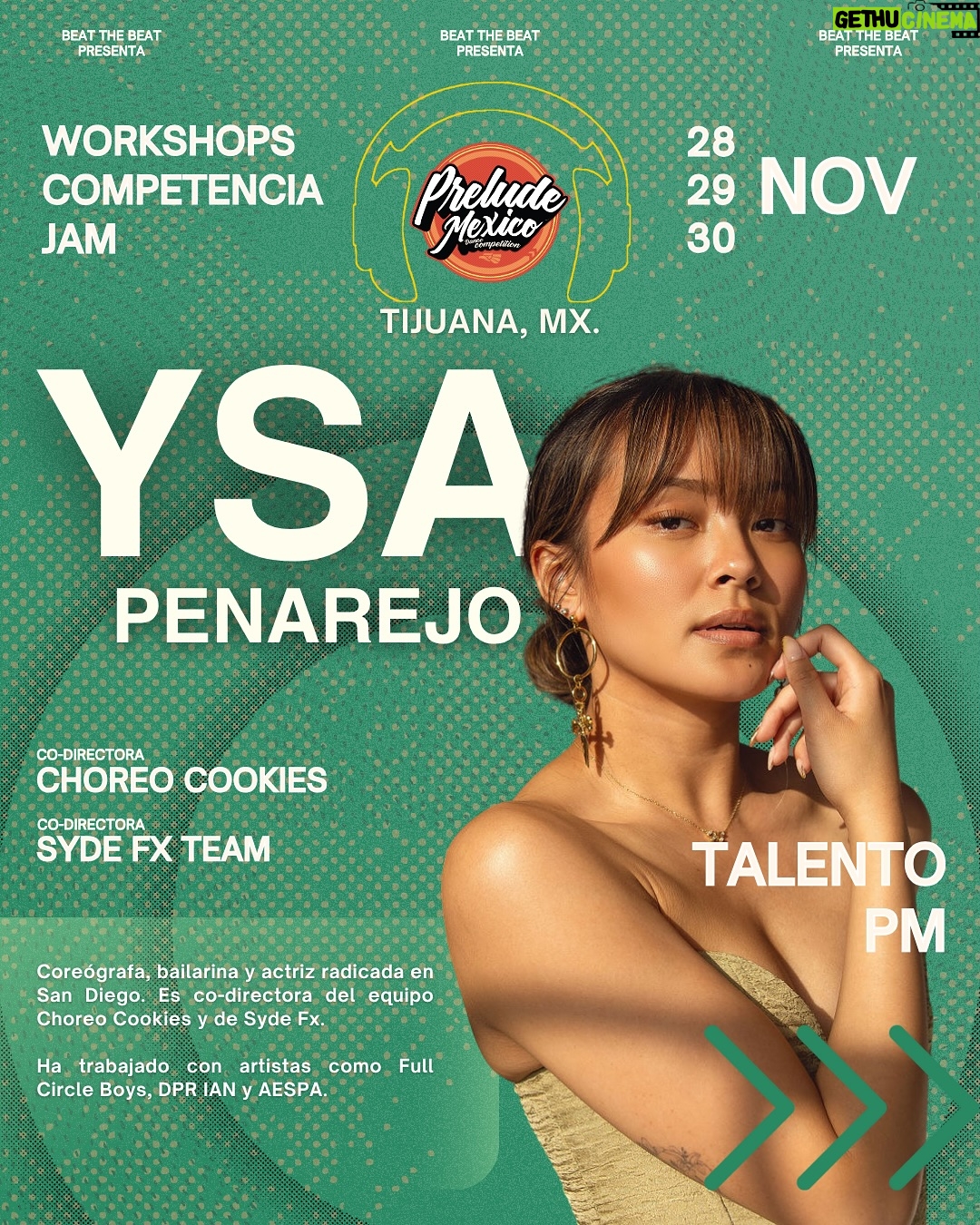 Ysa Penarejo - 277 Likes - Ysa Penarejo 🇺🇸| Nuestra 3er TALENTO confirmada para Prelude México 2025 🙂‍↔️🔥❤️

Co-directora de Choreo Cookies🍪🔥, ha trabajado con artistas como Full Circle Boys, DPR IAN y AESPA🤩

Estamos muy emocionados de contar con un LINEUP de TALENTOS muy asombrosos❤️‍🔥 (y faltan más por revelar 🫠)

Aparta los WORKSHOPS con 500 pesos y líquidas después🙌🏻✨ (Manda dm para preguntar por los precios y etapas📲) 

Prelude México Dance Competition:
Workshops, Jam y COMPETENCIA🏆
Del 28 al 30 de noviembre 2025!🗓️
En Tijuana, BC. MX🇲🇽
Hosted by @beatthebeatcrew🎧

#preludemexico #talento #tijuana #competencia #workshops #jam #beatthebeat