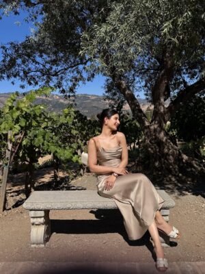 Yukti Chugh Instagram - When the dress is silk, the wine is aged, and the view is endless— Napa, you understand elegance.
