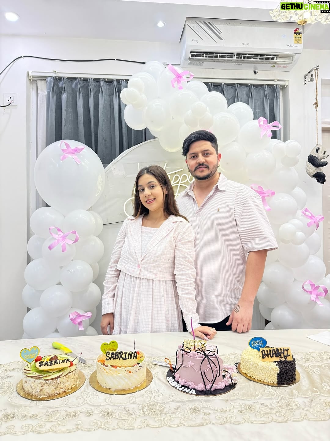 sabrina kaur - 14.1K Likes - Happy birthday My love @kaursabrina_  Waheguru ji hamesha saath bnayi rakhan te Nikki nikke supne apa Mil ke poore kriyea love you so much wifey♥️🎂🧿