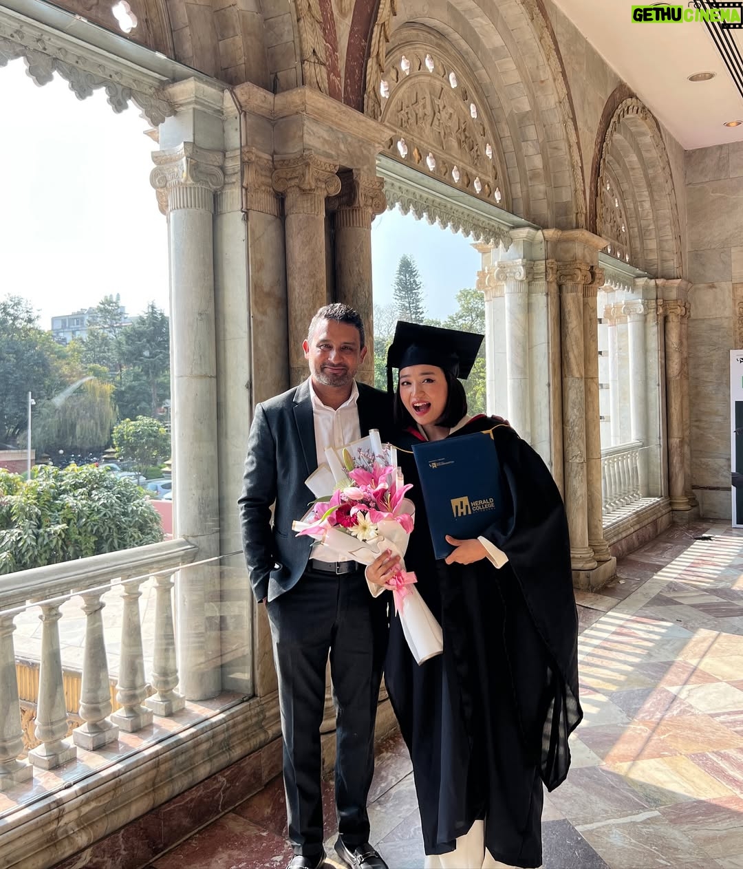 Alisha Rai - 32.3K Likes - Officially IMBA Graduate 🧿 
My first day at college before admission was guided by my absolute favorite human @budhathokisulav sir and dearest @medhabhattarai who is one of the kindest i have ever met. Being the unexpressive person that i am(which i am still working on) i only said “thank you sir, i am grateful” when in reality, if feelings could speak it would be so much more. I wish our country had more of @budhathokisulav sir, the absolute power house & i am so grateful that i am proudly the Alumni of ING Institude “Herald College” engraved with never giving attitude that comes with ING DNA 🤭. Also, for the 1st time in my life, I enjoyed studying. There was no parrot reading & everything was so practical & fun. I didn’t know academic studies could be fun too. Managing my time for academics was made absolutely easy because of the easy manageable schedules in morning & i could keep the works during the day. No pressure of parrot reading line by line but simply understanding the core of the subject matter with fun filled activities, events, and consistent guidance of tutors. Not even exaggerating, had the best academic experience ever!! Of course, my life is here and there. My personal businesses, shoots, theater in between, my abroad schedules, etc. Thesis was definitely not easy but thanks to my friends & teachers for your constant guidance. I am truly grateful to my parents for always supporting & loving me unconditionally. To all my well wishers, prayers do work🥰 & thank you for always praying and keeping me on your thoughts. Forever in your debt.🥰