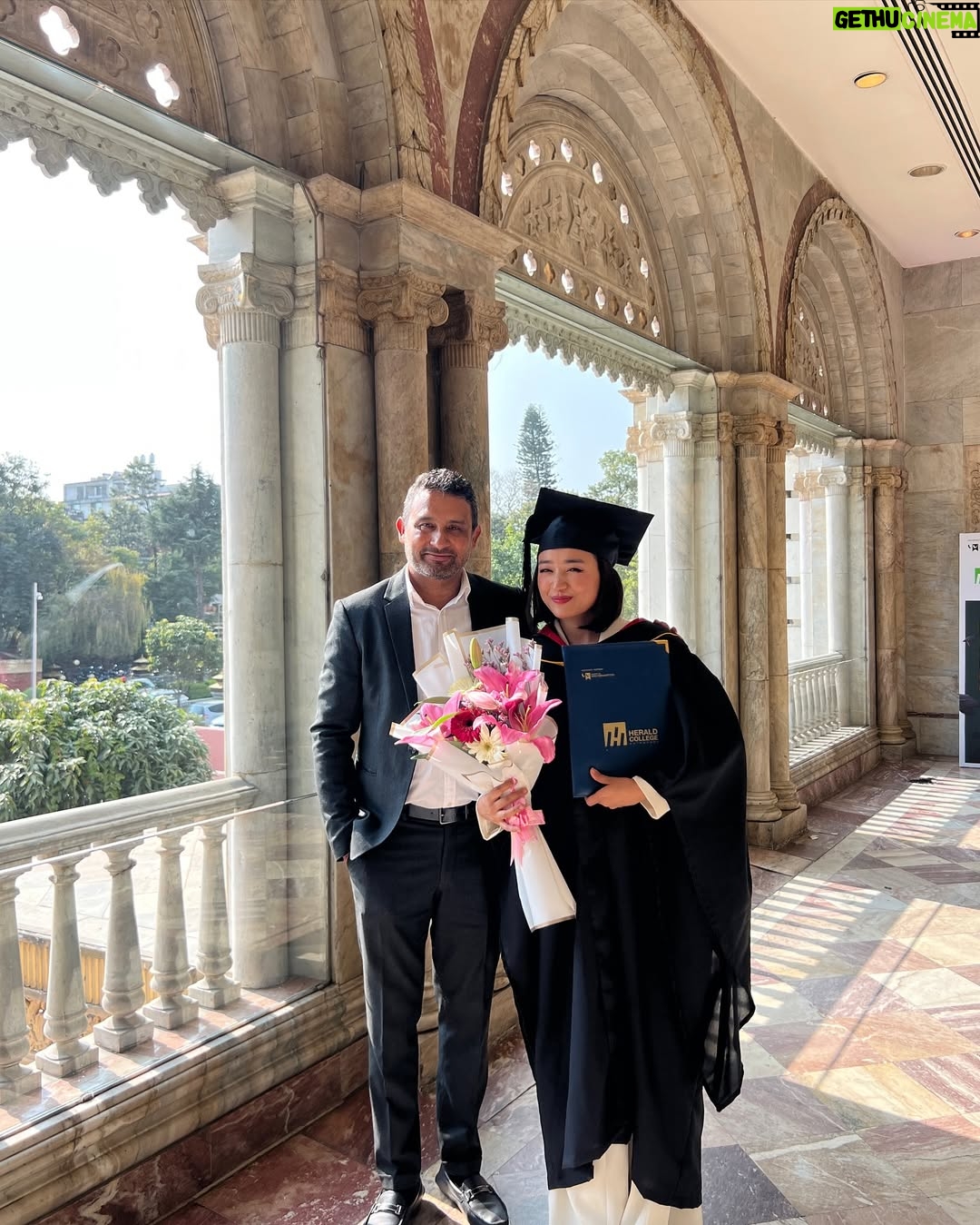 Alisha Rai - 32.3K Likes - Officially IMBA Graduate 🧿 
My first day at college before admission was guided by my absolute favorite human @budhathokisulav sir and dearest @medhabhattarai who is one of the kindest i have ever met. Being the unexpressive person that i am(which i am still working on) i only said “thank you sir, i am grateful” when in reality, if feelings could speak it would be so much more. I wish our country had more of @budhathokisulav sir, the absolute power house & i am so grateful that i am proudly the Alumni of ING Institude “Herald College” engraved with never giving attitude that comes with ING DNA 🤭. Also, for the 1st time in my life, I enjoyed studying. There was no parrot reading & everything was so practical & fun. I didn’t know academic studies could be fun too. Managing my time for academics was made absolutely easy because of the easy manageable schedules in morning & i could keep the works during the day. No pressure of parrot reading line by line but simply understanding the core of the subject matter with fun filled activities, events, and consistent guidance of tutors. Not even exaggerating, had the best academic experience ever!! Of course, my life is here and there. My personal businesses, shoots, theater in between, my abroad schedules, etc. Thesis was definitely not easy but thanks to my friends & teachers for your constant guidance. I am truly grateful to my parents for always supporting & loving me unconditionally. To all my well wishers, prayers do work🥰 & thank you for always praying and keeping me on your thoughts. Forever in your debt.🥰