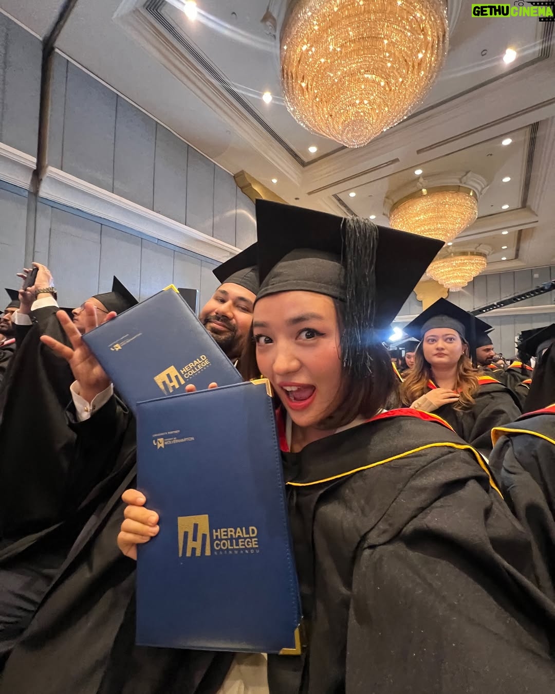 Alisha Rai - 32.3K Likes - Officially IMBA Graduate 🧿 
My first day at college before admission was guided by my absolute favorite human @budhathokisulav sir and dearest @medhabhattarai who is one of the kindest i have ever met. Being the unexpressive person that i am(which i am still working on) i only said “thank you sir, i am grateful” when in reality, if feelings could speak it would be so much more. I wish our country had more of @budhathokisulav sir, the absolute power house & i am so grateful that i am proudly the Alumni of ING Institude “Herald College” engraved with never giving attitude that comes with ING DNA 🤭. Also, for the 1st time in my life, I enjoyed studying. There was no parrot reading & everything was so practical & fun. I didn’t know academic studies could be fun too. Managing my time for academics was made absolutely easy because of the easy manageable schedules in morning & i could keep the works during the day. No pressure of parrot reading line by line but simply understanding the core of the subject matter with fun filled activities, events, and consistent guidance of tutors. Not even exaggerating, had the best academic experience ever!! Of course, my life is here and there. My personal businesses, shoots, theater in between, my abroad schedules, etc. Thesis was definitely not easy but thanks to my friends & teachers for your constant guidance. I am truly grateful to my parents for always supporting & loving me unconditionally. To all my well wishers, prayers do work🥰 & thank you for always praying and keeping me on your thoughts. Forever in your debt.🥰