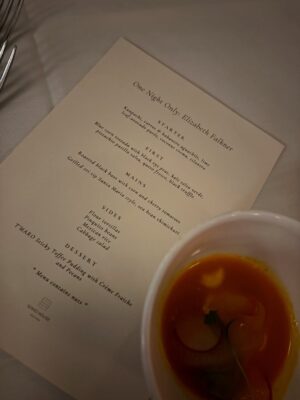 Anne Burrell Instagram - A delicious and delightful evening last night @sohohouse for @cheffalkner ‘s “One Night Only” dinner. SUUUUUUPER yummy with a great group of people. Thank you Chef for the invite and deliciousness!! #theclaxtons #ilovewhatido #luckygirl