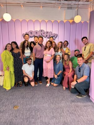 Anneliese Van Der Pol Instagram - Lights, camera, baby! @anneliesevanderpol and @johnnowilson have played plenty of major parts, but nothing tops their newest role: parents! We loved showering them with love (and @aveenobaby goodies) at the Babylist Showroom, surrounded by friends, family, and all the best vibes 👶🛁💜