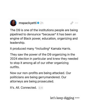 Brittany Packnett Instagram - i may tell you a joke, but if you swipe you see I’ll never tell you a lie.

and i brought receipts. 

I promise y’all im not trying to stay on one person/genre/folks’ heads. I promise you I’m telling y’all what He told me to say. And I’m not the only one saying it. 

Our spiritual and communal fortification is ESSENTIAL to our survival, *especially* now!

If you are looking for a church home that understands the just theology of a true and living Christ and does not worship at the altar of white supremacy and a Christian nationalism, see: 

DMV: @mtennonbaptist & @iamdelmancoates 
Chicago: @otismossiii & @trinitychgo 
Dallas: @fhunscripted & @friendshipwest 
NYC & LA: @mikewalrond & @fcbcnyc 
ATL: @neichelleg & @spelmansisterschapel
Houston: @wheeleravenuebc 
ATL: @jamalhbryant & @newbirthmbc 
DMV: @pastorhjw & @alfredstreetbc 
DMV: @metropolitanamec 
Upstate NY: @sellisonjones & @starbethbc 
Baltimore: @melechthomas & @paynememorial 
NYC: @greentherev & @greaterallencathedral 
ATL: @drkiaconerway & @wemakewells 

And list yours in the comments!!! 

I love y’all. Let’s go get free.